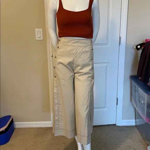 ALICE McCall the LOST PANT high waist wide leg linen culotte ankle pant NWT 8 - Picture 16 of 16